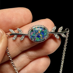 Bracelet argent opale triplet mosaïque