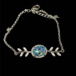 Bracelet argent opale triplet mosaïque