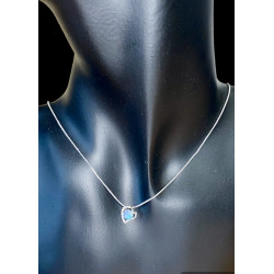 Pendentif argent coeur Opale Ethiopienne