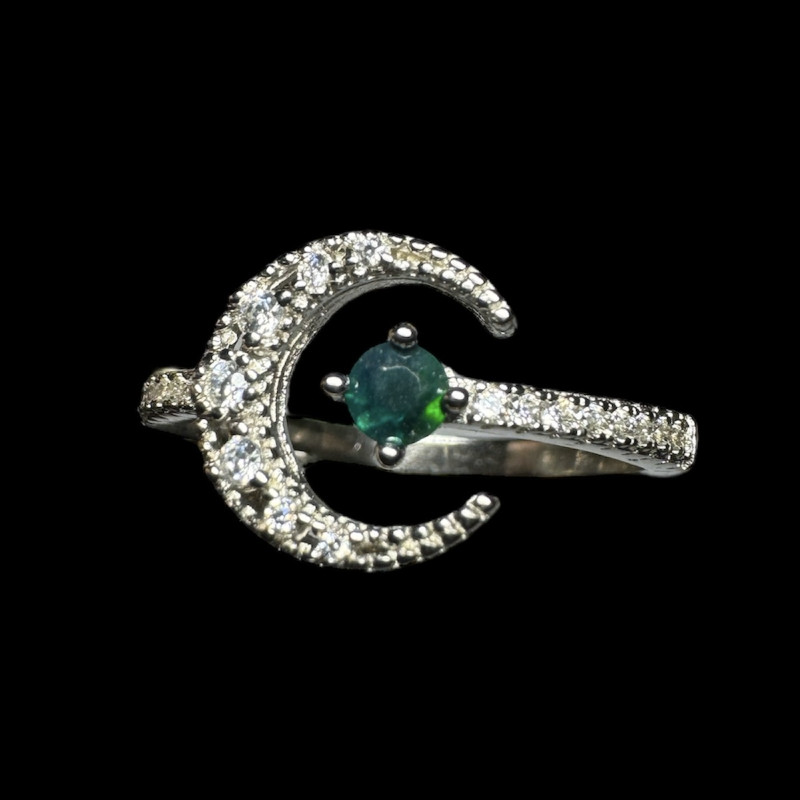 bague argent Lune opale ethiopienne facettée
