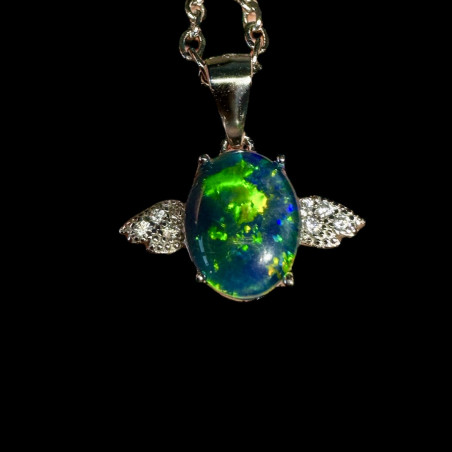 pendentif argent 925 "ailes" opale triplet Australie