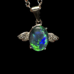 pendentif argent 925 "ailes" opale triplet Australie