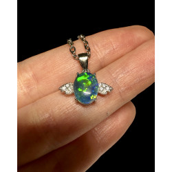 pendentif argent 925 "ailes" opale triplet Australie