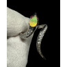 Bague argent plaqué or blanc "serpent" opale facettée