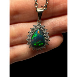 Pendentif argent Opale Ethiopienne