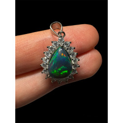 Pendentif argent Opale Ethiopienne