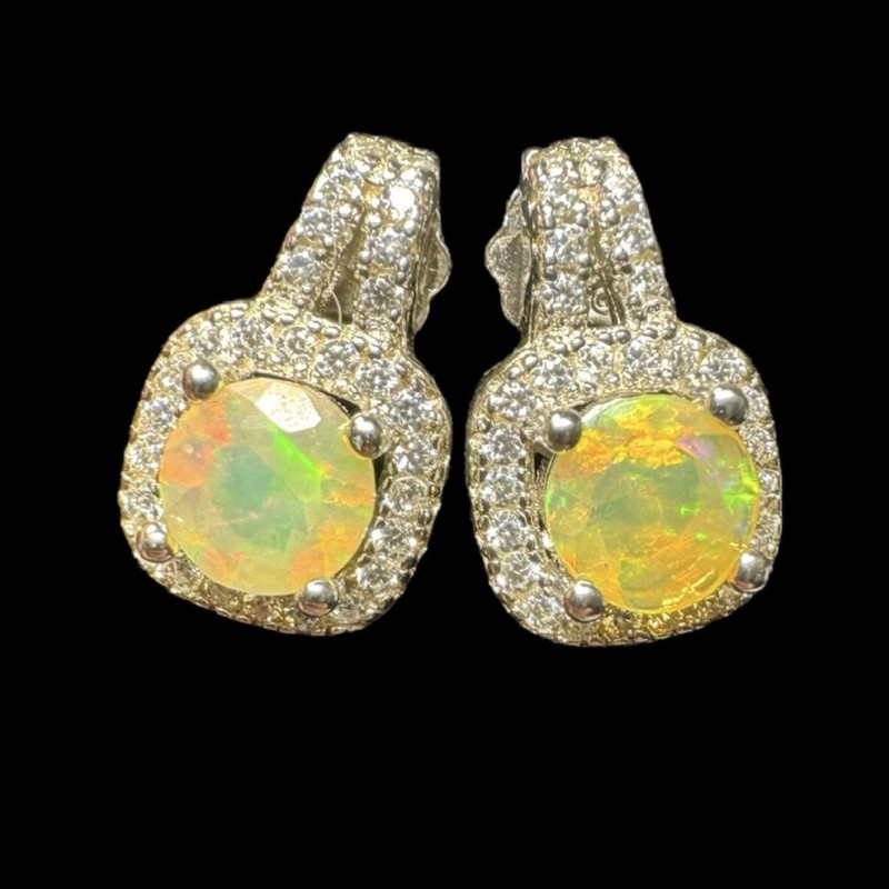 Boucles d'oreilles argent opales welo