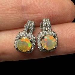 Boucles d'oreilles argent opales welo