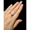 Bague argent plaqué or rose opale welo facettée