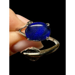 Bague argent feuille opale triplet bleu australien