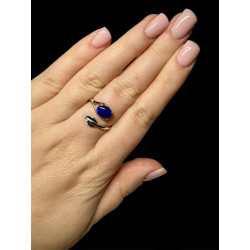 Bague argent feuille opale triplet bleu australien