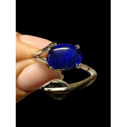 Bague argent feuille opale triplet bleu australien
