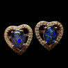 Boucles d'oreilles coeur triplets bleus mosaïque australiens