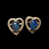 Boucles d'oreilles coeur triplets bleus mosaïque australiens