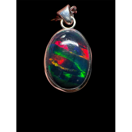 Exceptionnel Pendentif argent massif Opale welo  Top Grade