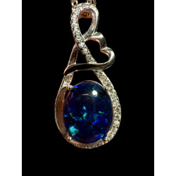 Pendentif argent 925 coeur opale triplet Australie