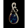 Pendentif argent 925 coeur opale triplet Australie