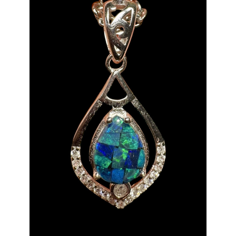 Pendentif argent 925 opale triplet Australie