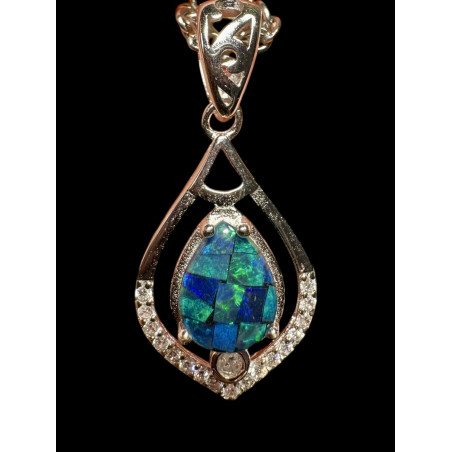 Pendentif argent 925 opale triplet Australie