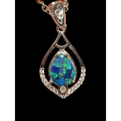 Pendentif argent 925 opale triplet Australie