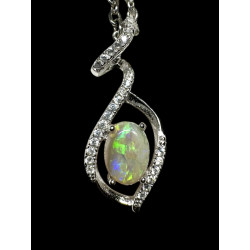 Pendentif argent 925 opale Coober Pedy Australie