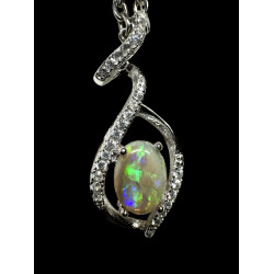 Pendentif argent 925 opale Coober Pedy Australie