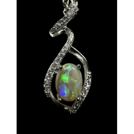 Pendentif argent 925 opale Coober Pedy Australie