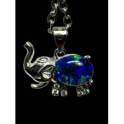 Pendentif argent 925 Eléphant opale triplet Australie
