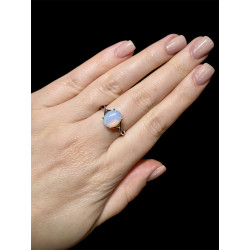 Bague argent opale crystal Coober Pedy