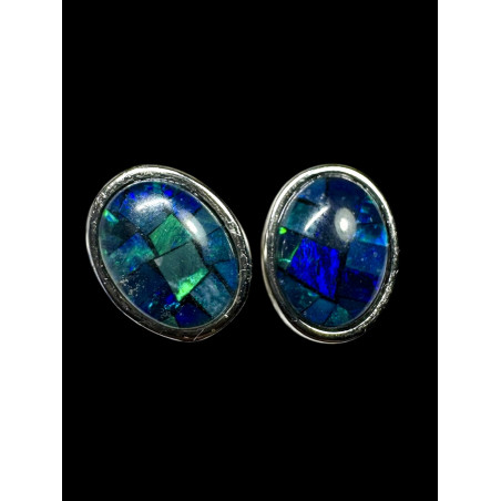 Boucles d'oreilles puces opales triplets australiennes