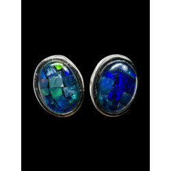 Boucles d'oreilles puces opales triplets australiennes