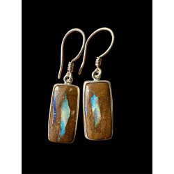 Boucles pendantes opales Boulder Australie