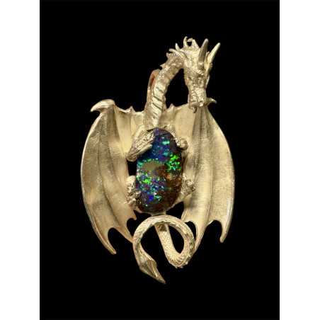 Pendentif argent "Dragon" opale Boulder Australie