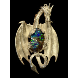 Pendentif argent "Dragon" opale Boulder Australie