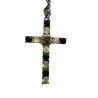 Pendentif argent croix 12 opales Ethiopiennes