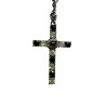 Pendentif argent croix 12 opales Ethiopiennes
