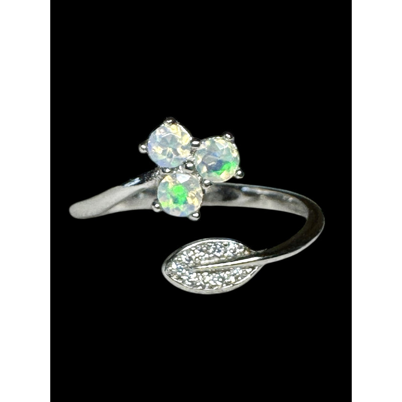 Bague argent  opales ethiopiennes facettées