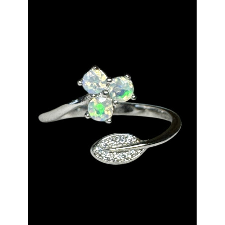 Bague argent  opales ethiopiennes facettées