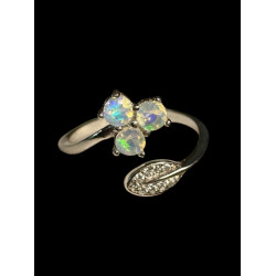 Bague argent  opales ethiopiennes facettées