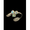 Bague argent  opales ethiopiennes facettées