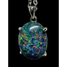 Pendentif argent 925 opale triplet mosaïque Australie