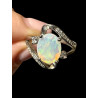 Bague argent  opale welo crystal  facettée