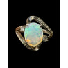 Bague argent  opale welo crystal  facettée