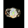 Bague argent opale welo crystal facettée