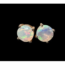 Boucles d'oreilles argent plaqué or rose opales welo
