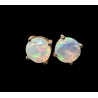 Boucles d'oreilles argent plaqué or rose opales welo