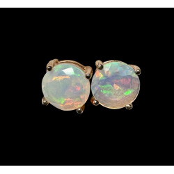 Boucles d'oreilles argent plaqué or rose opales welo