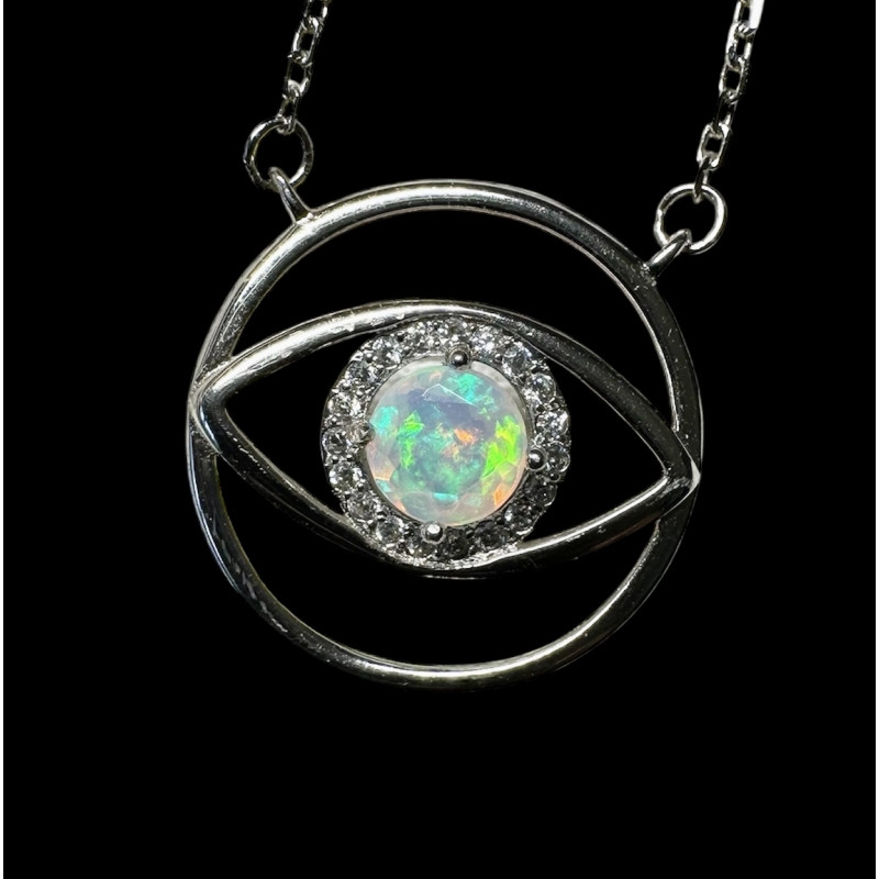 Collier argent Opale Ethiopienne