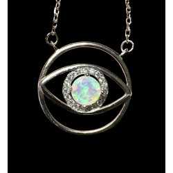 Collier argent Opale Ethiopienne