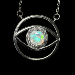 Collier argent Opale Ethiopienne